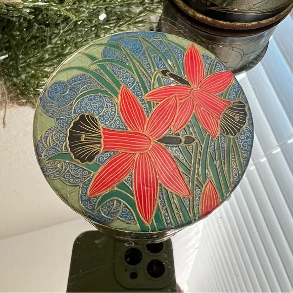 🌺 Set of 2 Antique French Art Deco Powder Boxes Perfume Made in France - Picture 3 of 11